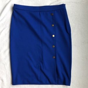 The Limited Women Blue Pencil Skirt w/ Front Slit